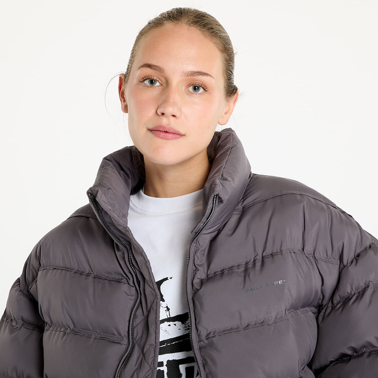 Pufferjacka DAILY PAPER Sela Puffer Jacket Rabbit Grey Grå | 2421059, 1