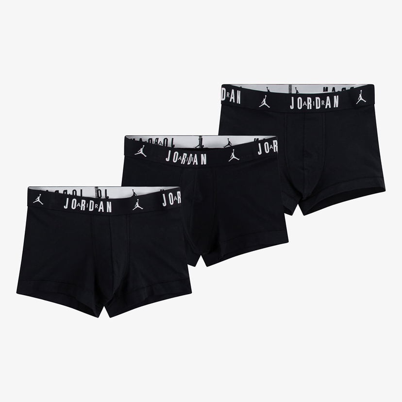Underkläder och strumpor Jordan Jordan Mens Flight Cotton 3-Pack Trunk Black M Svart | JM0693-023
