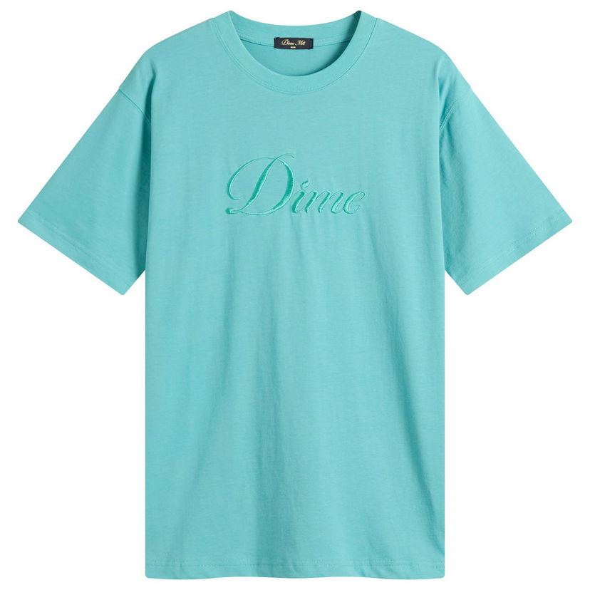 T-shirt Dime Dime Cursive T-Shirt, Size Large Turkos | DIMEFA2574TEA