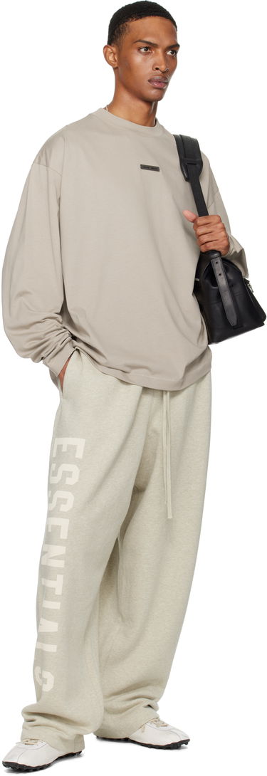 T-shirt Fear of God ESSENTIALS Classic Fit Long Sleeve T-Shirt Beige | 125SP254201F, 3