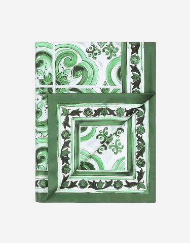 Tillbehör Dolce & Gabbana Dolce & Gabbana Set of 2 Cotton Sateen Pillowcases with Green Tile Print Grön | TCES02TCAKFUV009, 2