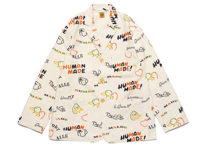 Jacka Human Made Duck Printed Jacket Beige | HM25JK009