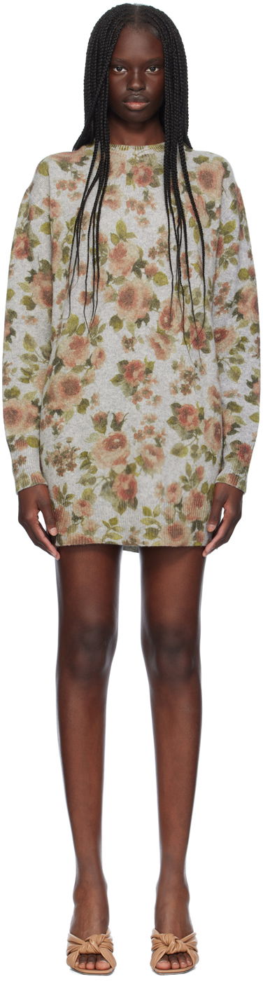 Klä Blumarine Blumarine Floral Print Minidress Grå | A444A236A