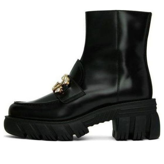 Sneakers och skor Gucci Gucci Mid Heel Ankle Boots With Belt Svart | 700270-DKS00-1000, 0