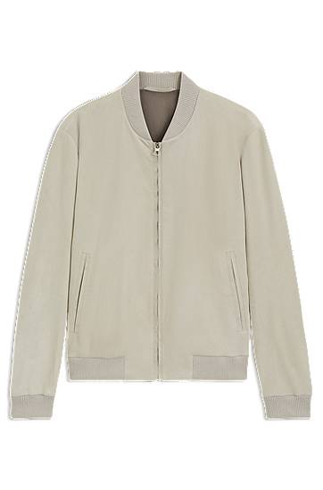 Bomberjacka BOSS BECKHAM x BOSS Suede Bomber Jacket Beige | 50549074
