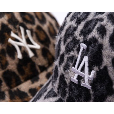 Keps New Era Cosy Animal Snow Leopard Fleece 9FORTY LA Dodgers Adjustable Hat Grå | 60691313, 6