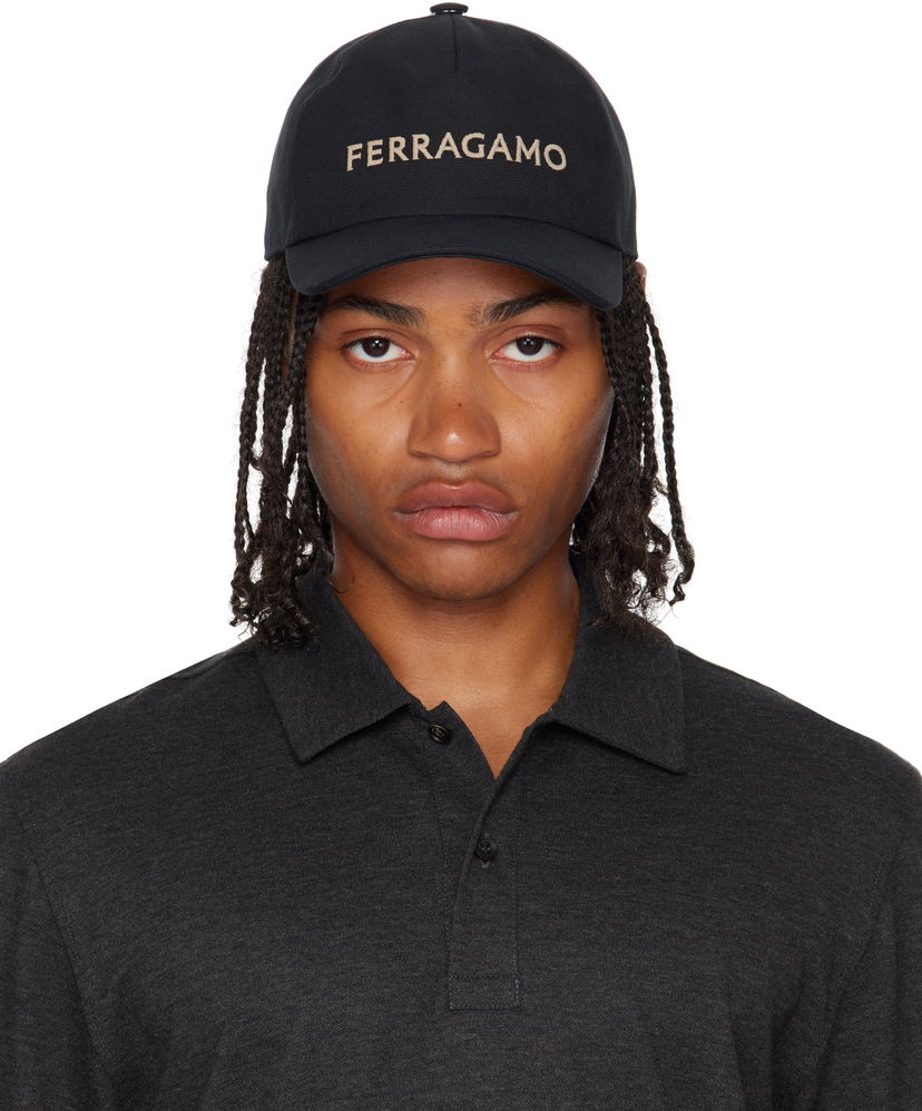 Keps FERRAGAMO Ferragamo Core Signature Baseball Cap Svart | 783391