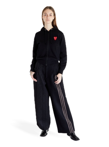 Sweatshirt Comme des Garçons Double Heart Zip Hoodie Svart | AZT293 black
