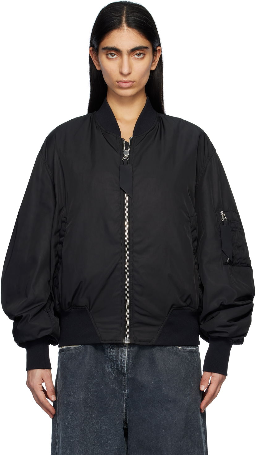 Bomberjacka The Attico Attico Anja Bomber Jacket Svart | 250WCB00070 PLL001AA