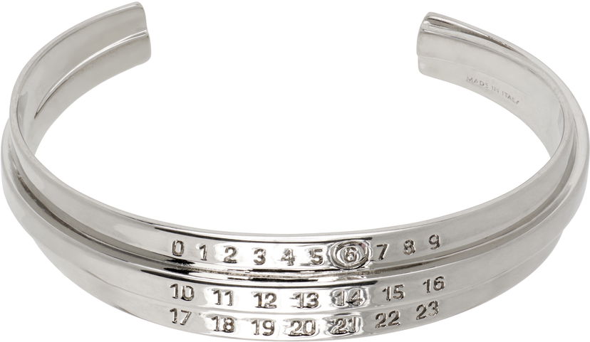 Armband Maison Margiela MM6 Maison Margiela Triple Logo Cuff Bracelet Metallisk | SM6UY0095 P6627