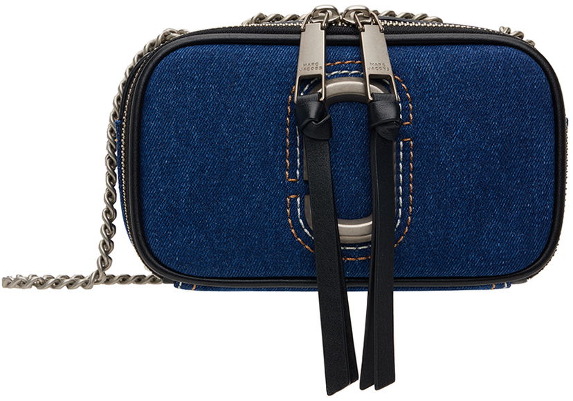 Axelväska Marc Jacobs Marc Jacobs 'The Denim Chain Snapshot' Crossbody Bag Blå | 2F4HCR027H05