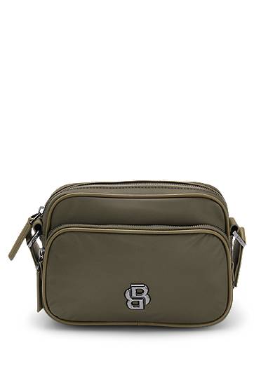 Handväska BOSS SELECTED BY SHOHEI OHTANI Crossbody Bag with Double B Monogram Grön | 50516790