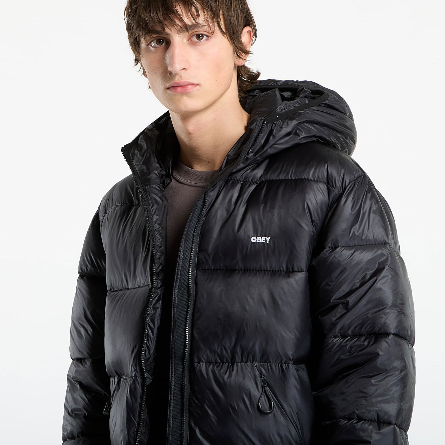 Pufferjacka OBEY Jacket Stratus Puffer Jacket Black Svart | 121800600-BLK, 1