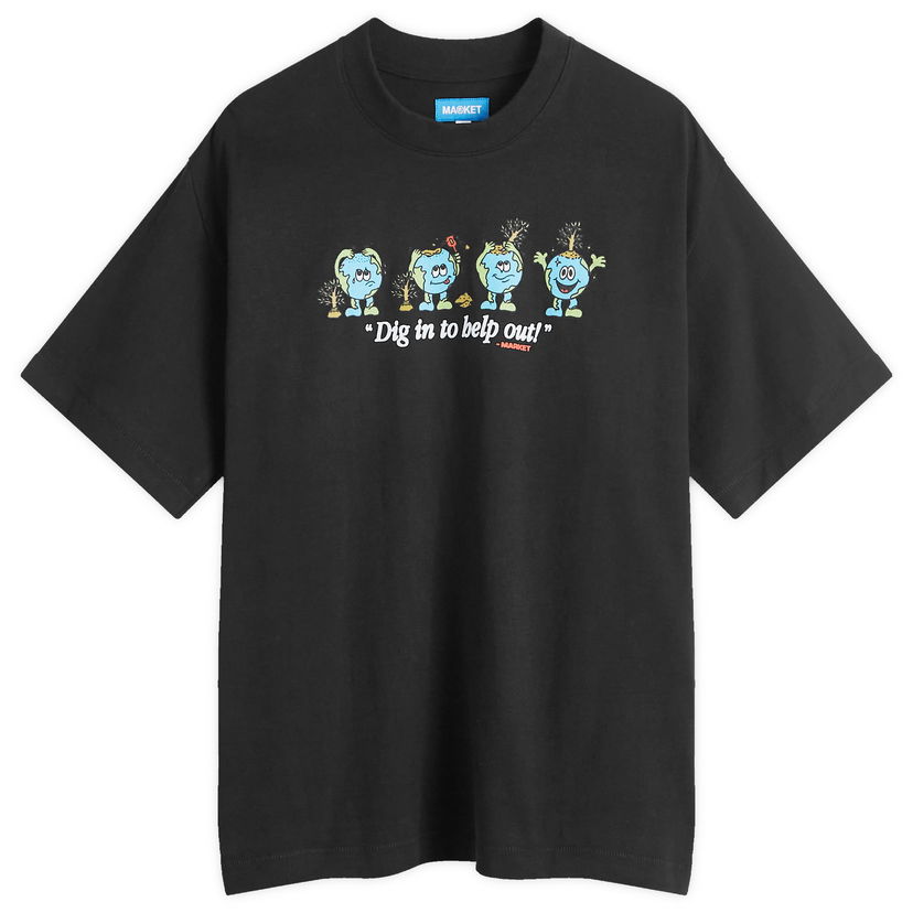 T-shirt MARKET Dig In Graphic Print Svart | 399001935-BLK
