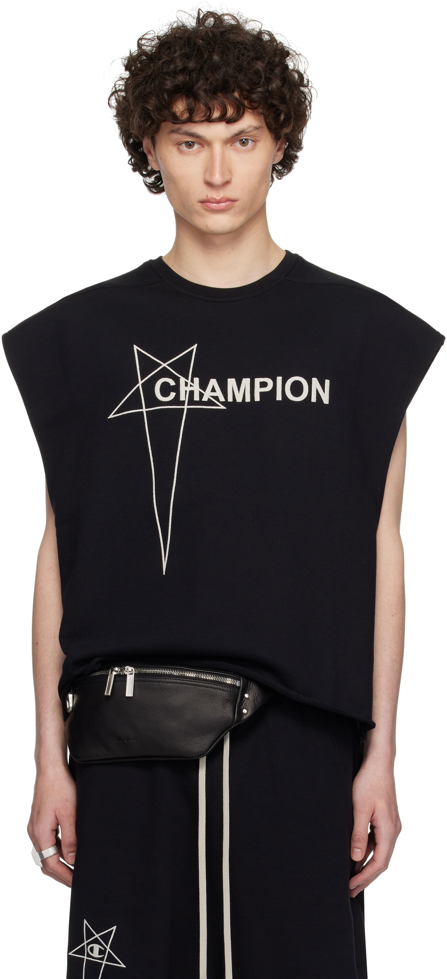 Linne Rick Owens Rick Owens Champion Edition Micro Tatlin Sleeveless T-Shirt Svart | CM01E1666 CHFE FELPA, 0