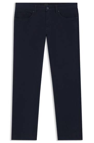 Byxor BOSS Delaware Slim-Fit Stretch-Cotton Twill Trousers Mörkblå | 50543883