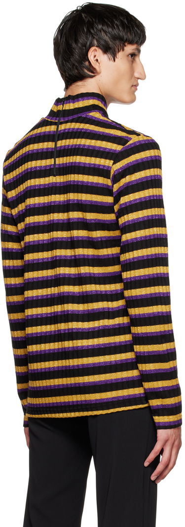 T-shirt Anna Sui Striped Long Sleeve T-Shirt Svart | M722G20, 2