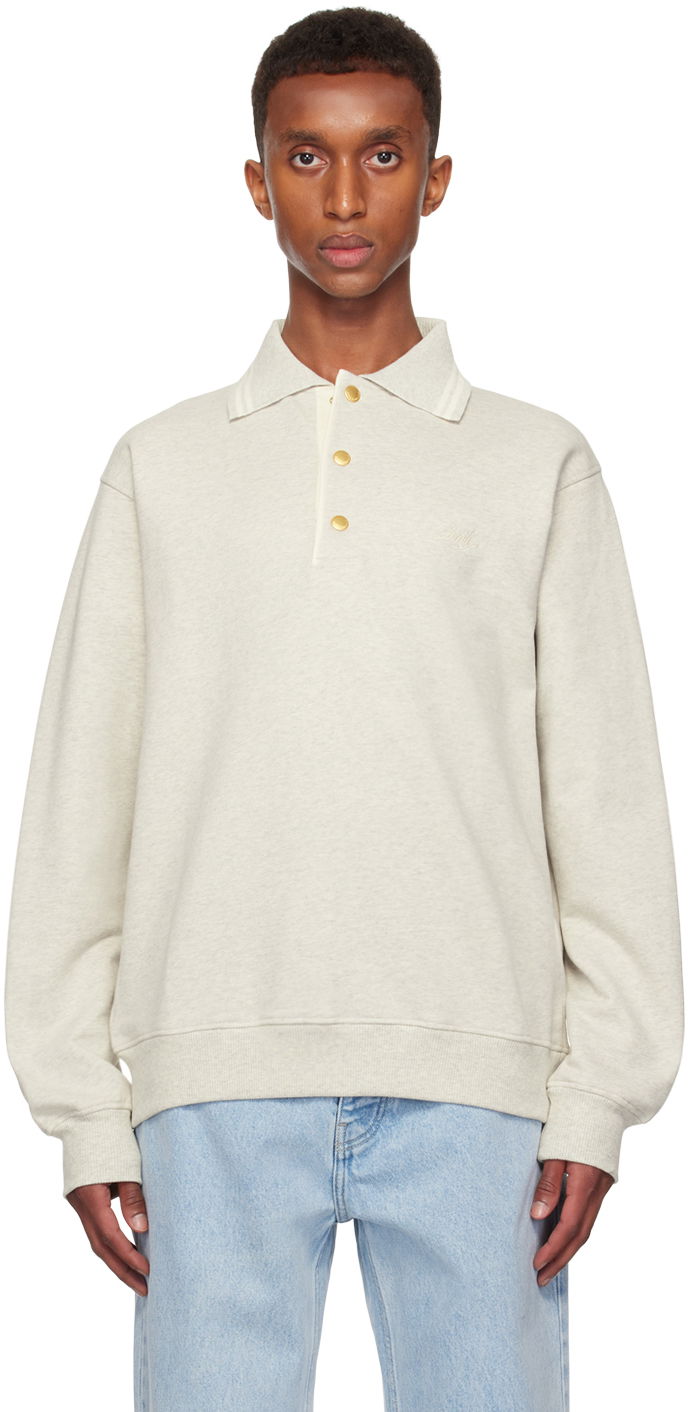 Sweater Drôle de Monsieur Drôle De Monsieur 'Le Polo Drôle' Sweatshirt Grå | PERM-PL132-CO127-GY, 0