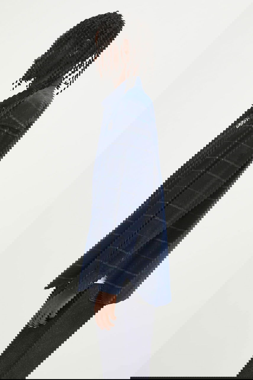 Skjorta AAPE by A Bathing Ape AAPE Main Long Sleeve Relaxed Button-Down Shirt Mörkblå | AAPSTM8505XXN, 1