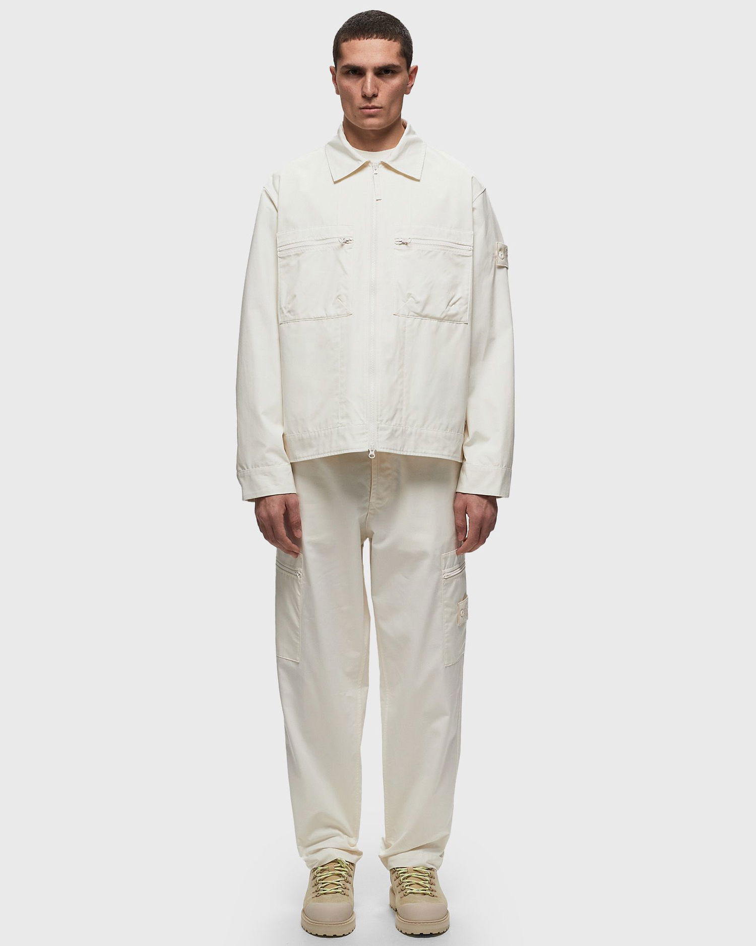 Jacka Stone Island Patch Jacket Vit | 8015432F1, 1
