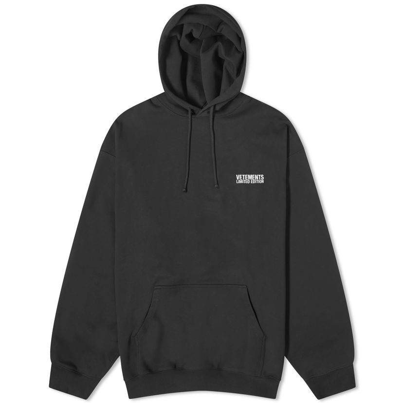 Sweatshirt VETEMENTS Embroidered Logo Hoodie Svart | UE64HD300B