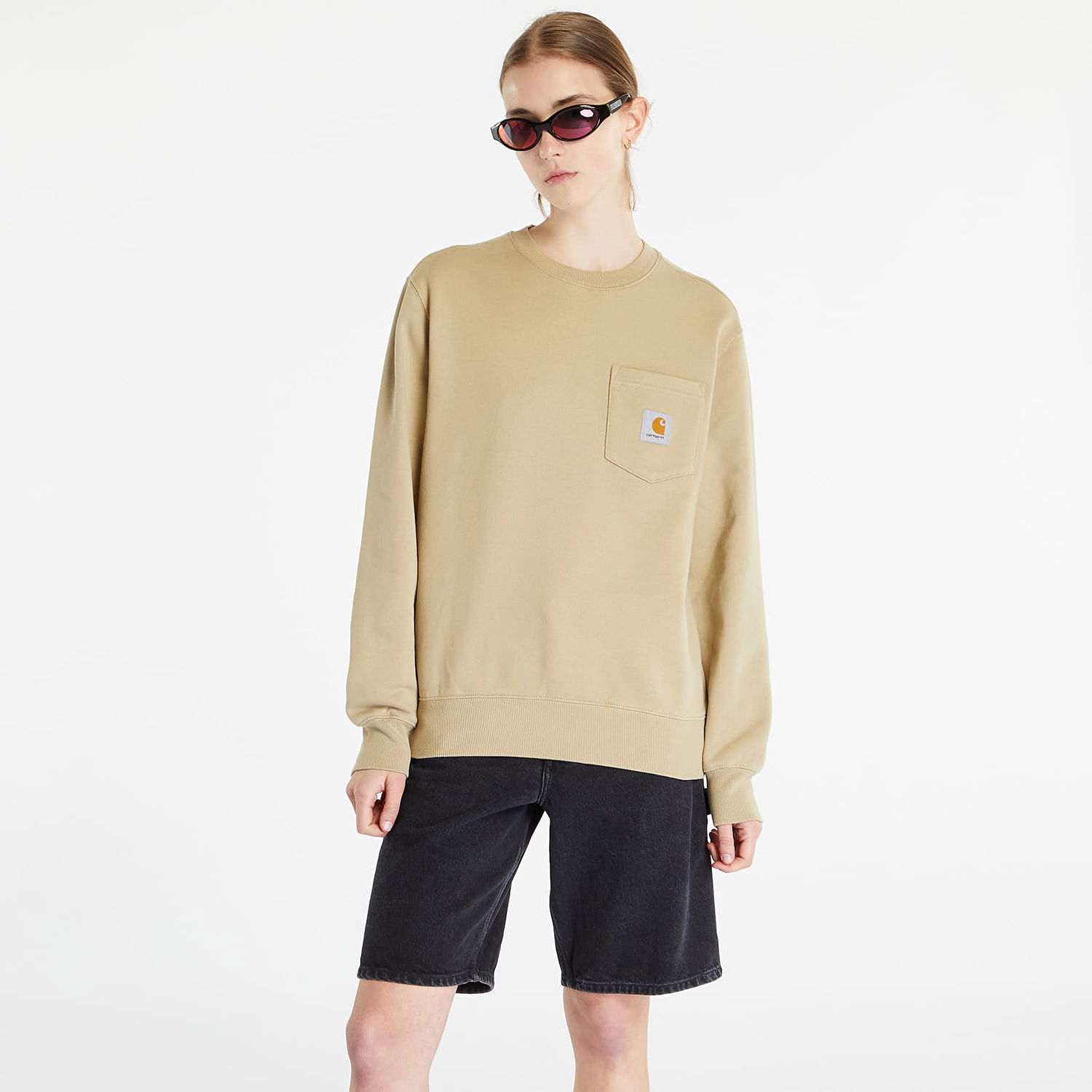 Sweatshirt Carhartt WIP Pocket Sweat "Ammonite" Grå | I030903_0VZ_67, 0