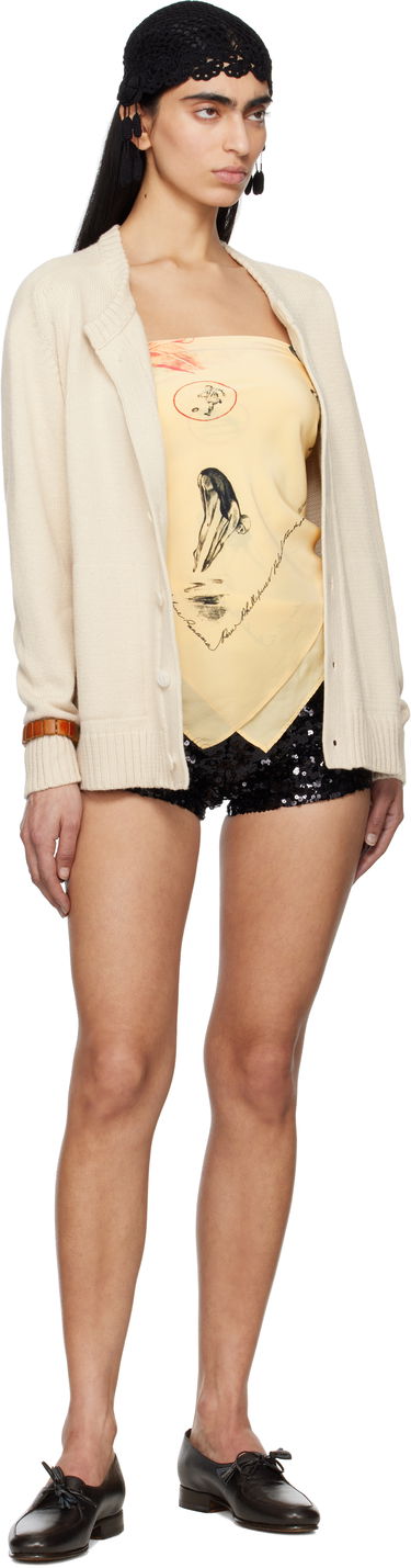 Sweater Bode Bode Meringue Knit Cardigan Beige | MRS25KT006, 3