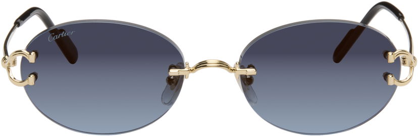 Solglasögon Cartier C de Cartier Rimless Oval Gradient Sunglasses Blå | CT0551S-002