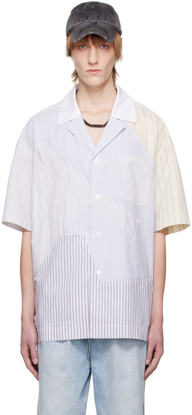 Skjorta Feng Chen Wang Feng Chen Wang Multi Stripe Short Sleeve Shirt Flerfärgad | FMS15SR15