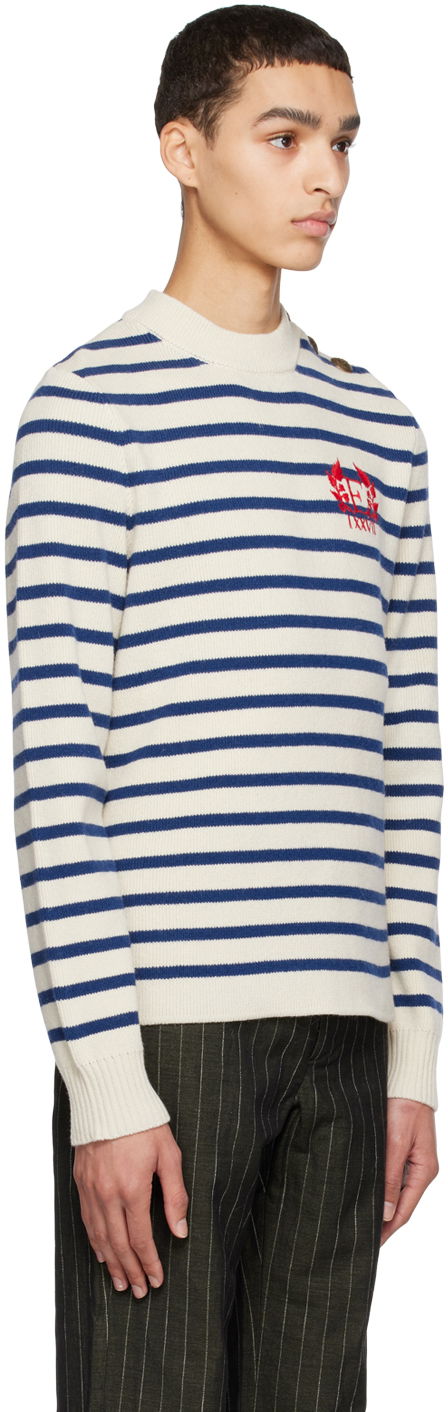 Sweater Erdem Sweater With Shoulder Buttons and Embroidered Logo Vit | MS23_812MGSCWK HAMISH JUMPER, 1