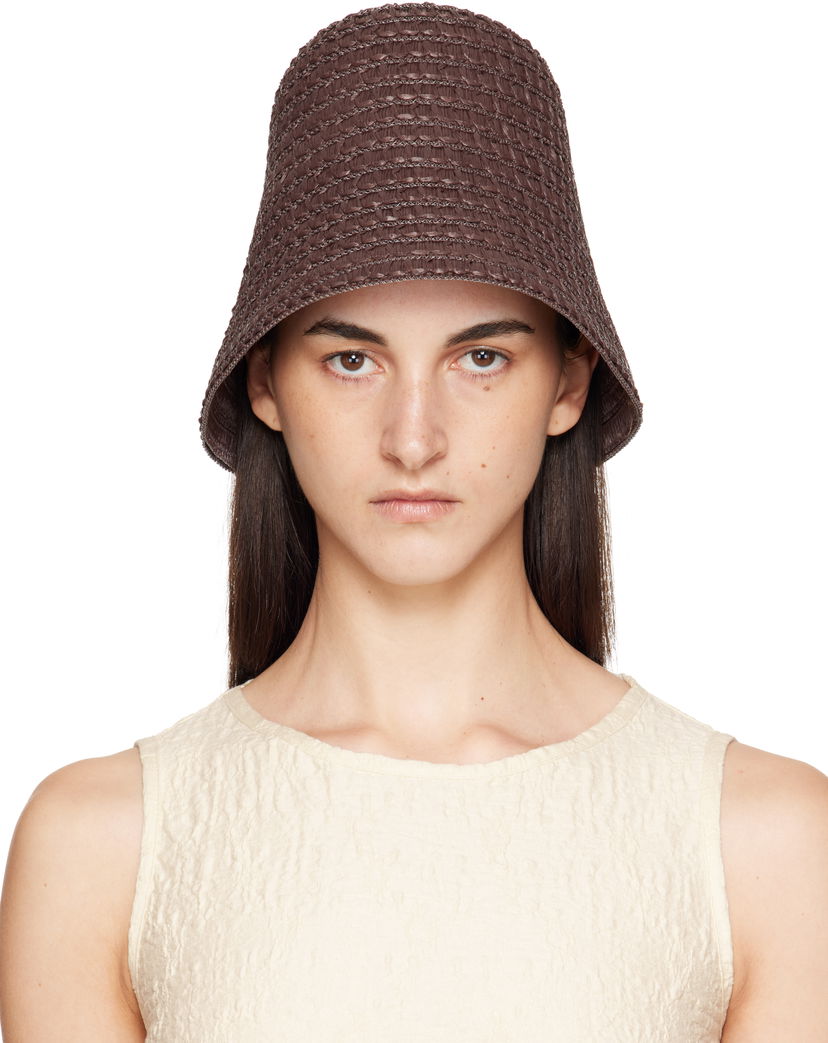 Hatt Max Mara Max Mara Wainer Woven Beach Hat Brun | 2514571052600