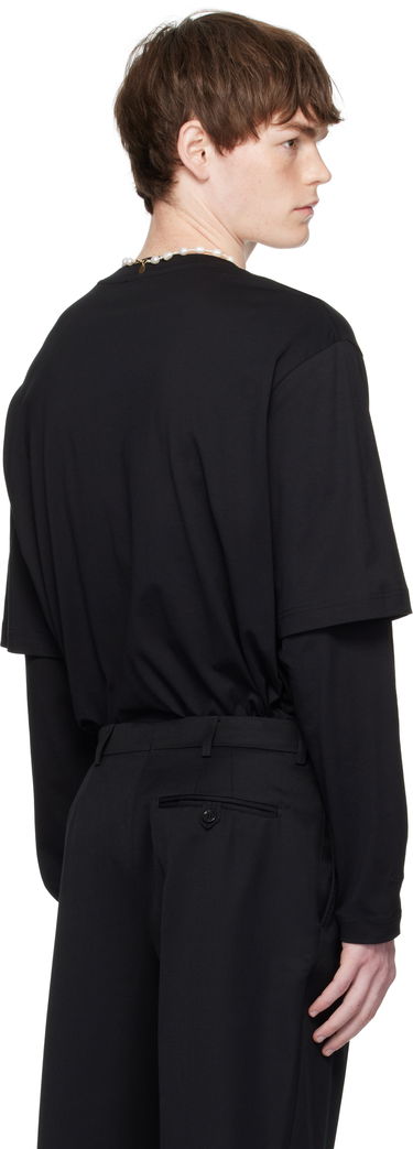 T-shirt Simone Rocha Simone Rocha Layered Ruffle Pocket Long Sleeve T-Shirt Svart | 5379 0553, 2