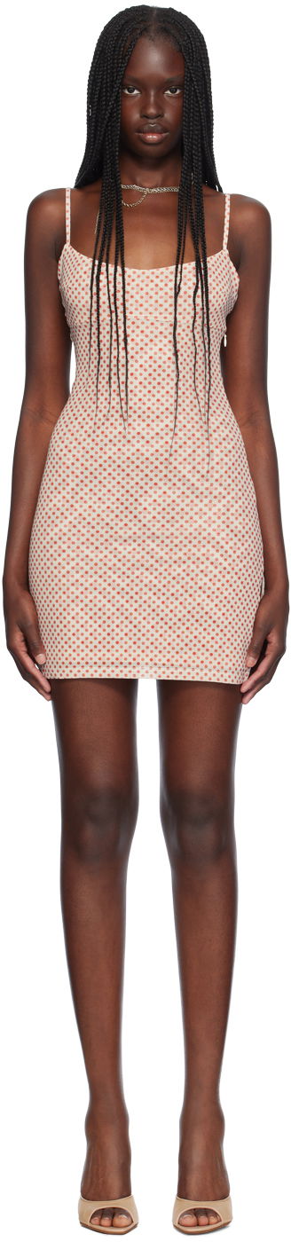 Klä Miaou Miaou Anya Polka Dot Mini Dress Beige | 5026PM1WPD