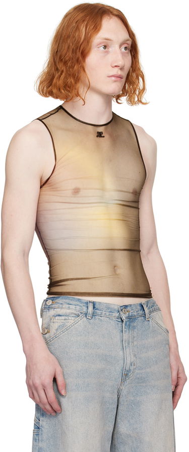 Linne Courrèges Aura Semi-Sheer Tank Top Beige | 124JTO088PR0059, 4