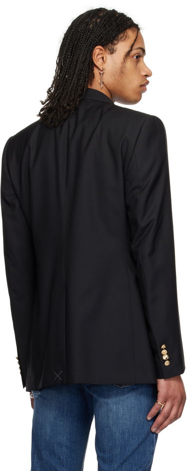 Jacka Dolce & Gabbana Dolce&Gabbana Single-Breasted Wool & Silk Blazer with Patch Svart | G2LK0ZFU3H1, 2