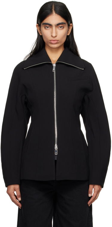 Jacka GANNI GANNI Bonded Crepe Curve Sleeve Jacket Svart | F9608, 0