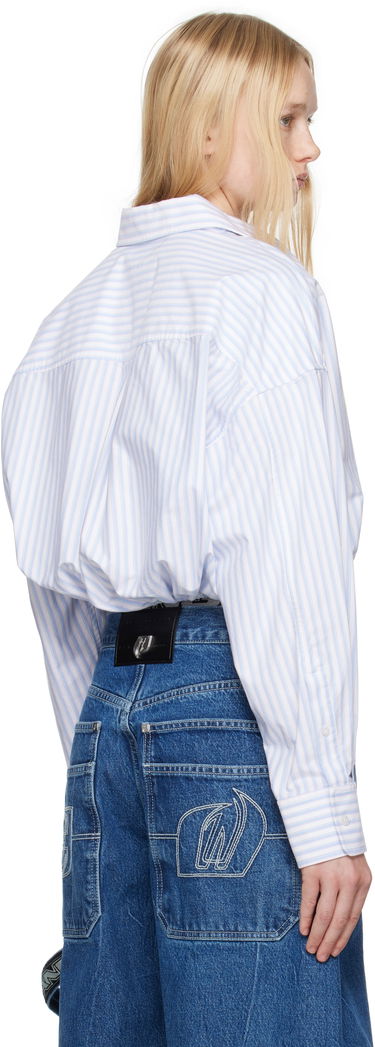 Skjorta Alexander Wang Alexander Wang.t Oxford Wrap Cropped Shirt Blå | 4WC2251000, 2