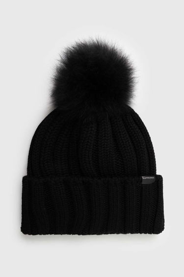 Mössa WOOLRICH Wool Beanie with Pom-Pom Svart | CFWWAC0163FRUF0428, 0
