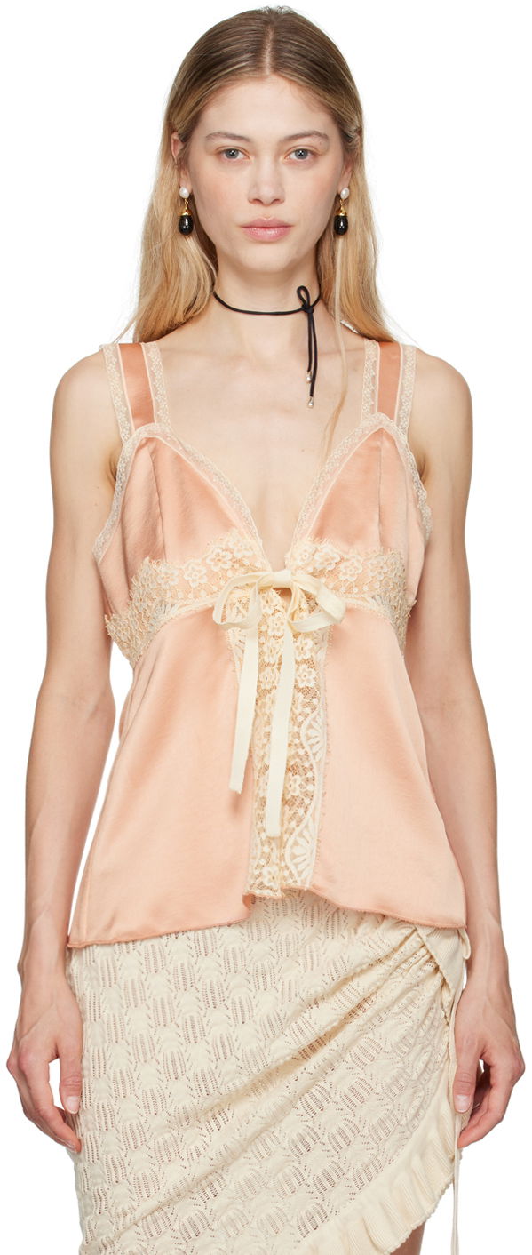 Linne Anna Sui Lace Trim Satin Camisole Rosa | 624M23