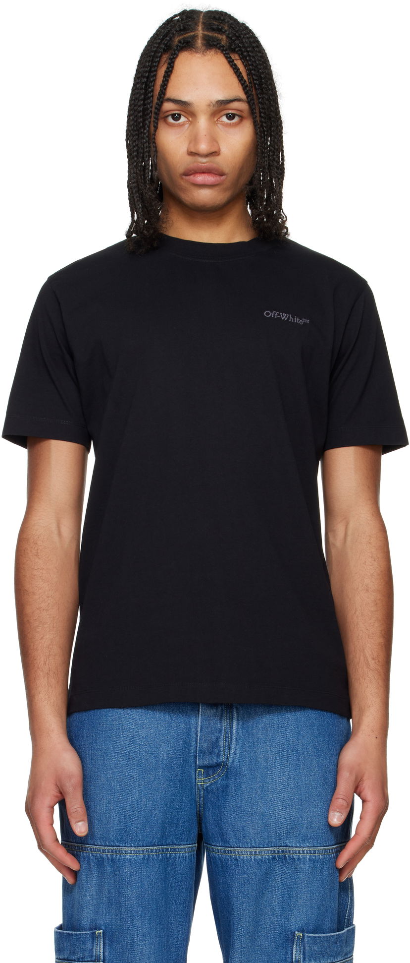 T-shirt Off-White Off-White Bookish Slim T-Shirt Svart | OMAA027C99JER01C1011