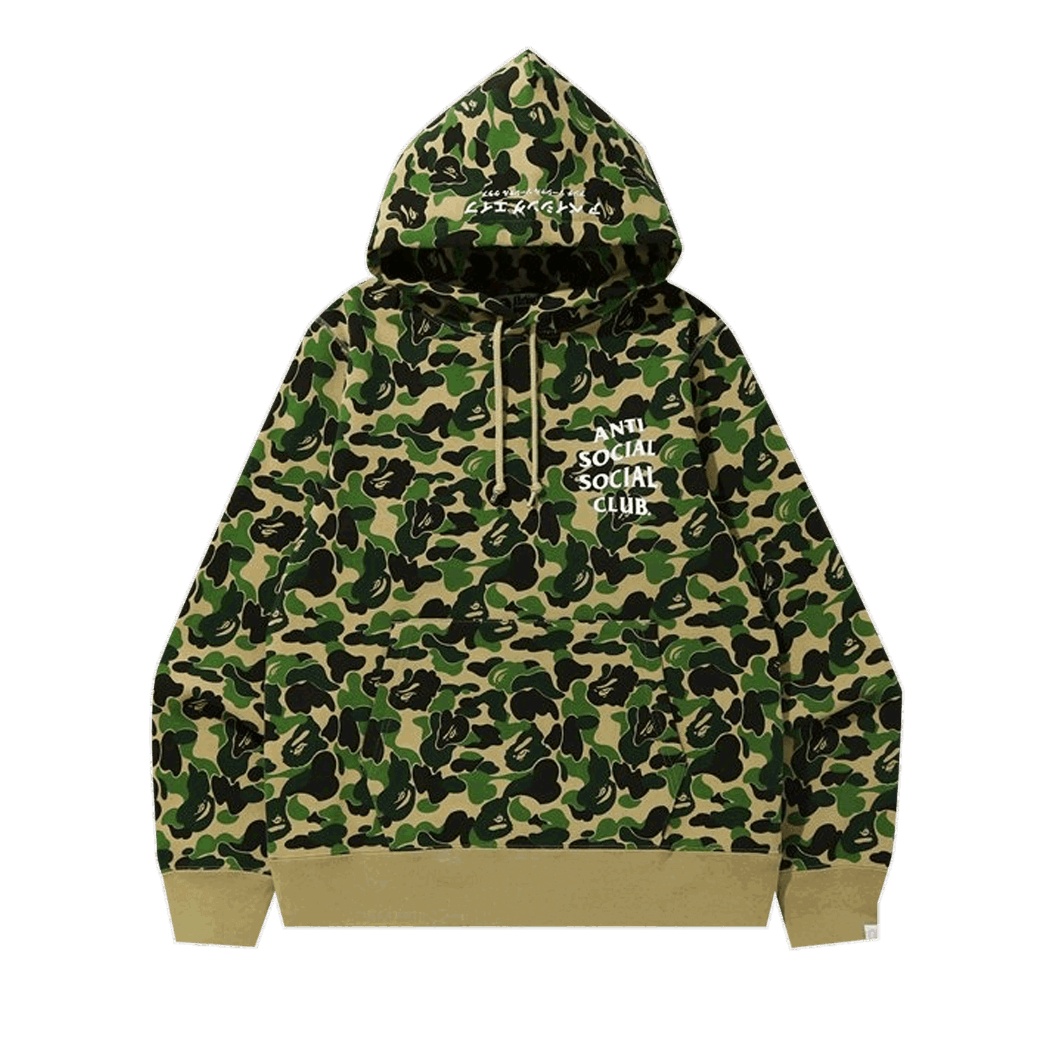 Sweatshirt BAPE x Anti Social Social Club ABC Camo Pullover Hoodie Grön | 1G23 114 913 GREEN, 0