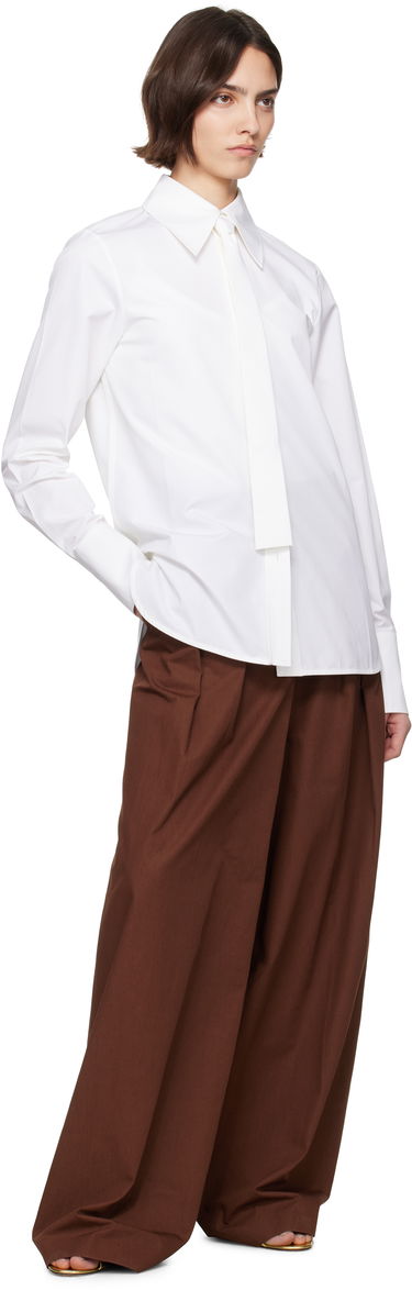 Skjorta Jil Sander Jil Sander Cotton Poplin Tie Shirt Vit | J03DL0196_J45002, 3