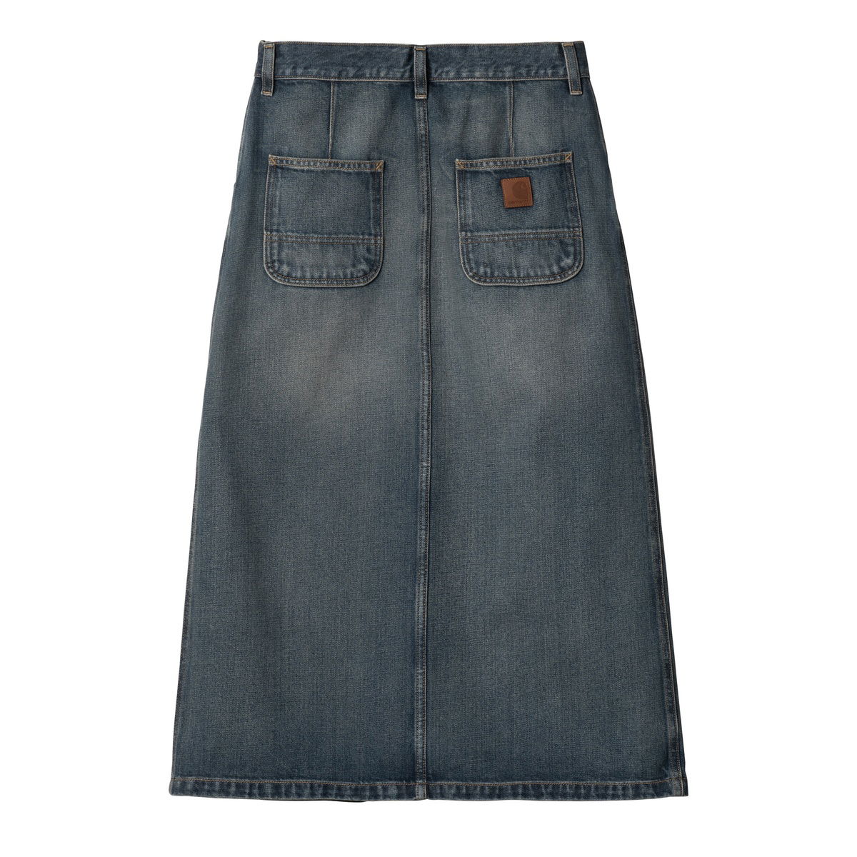 Kjol Carhartt WIP Worn Wash Button-Front Denim Midi Skirt Blå | I034647_8, 1