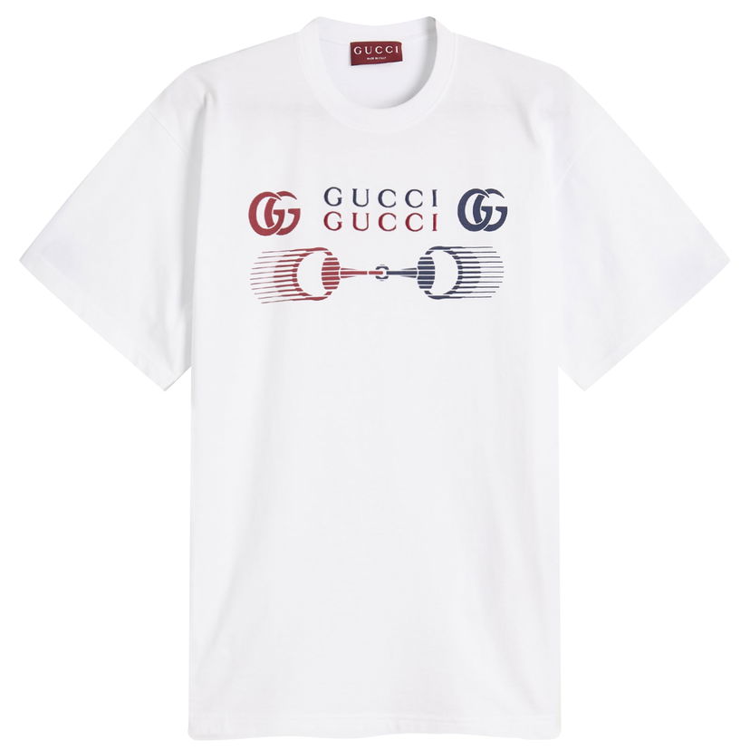 T-shirt Gucci Motocross Logo T-Shirt Size Large Vit | 796395-XJHC9-9692