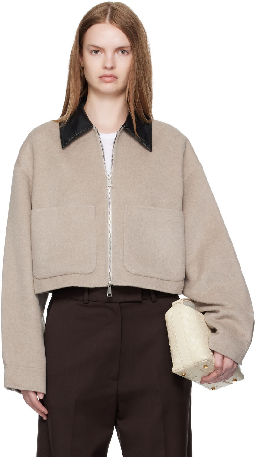 Jacka Nanushka Nanushka Phebe Cropped Jacket Beige | NW25PFJK12392