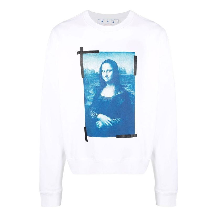 Sweatshirt Off-White Off-White Mona Lisa Graphic Sweatshirt Vit | OMBA058C99FLE0030145