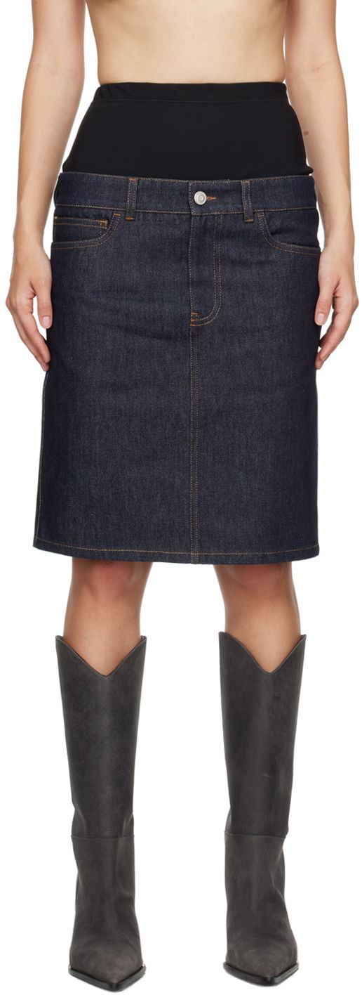 Kjol Coperni Coperni Hybrid Denim Midi Skirt Blå | COPJ62F2011