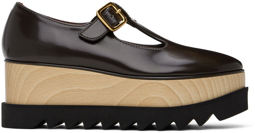 Sneakers och skor Stella McCartney Sneak-Elyse T-Bar Platform Loafers Brun | 810448AP0350