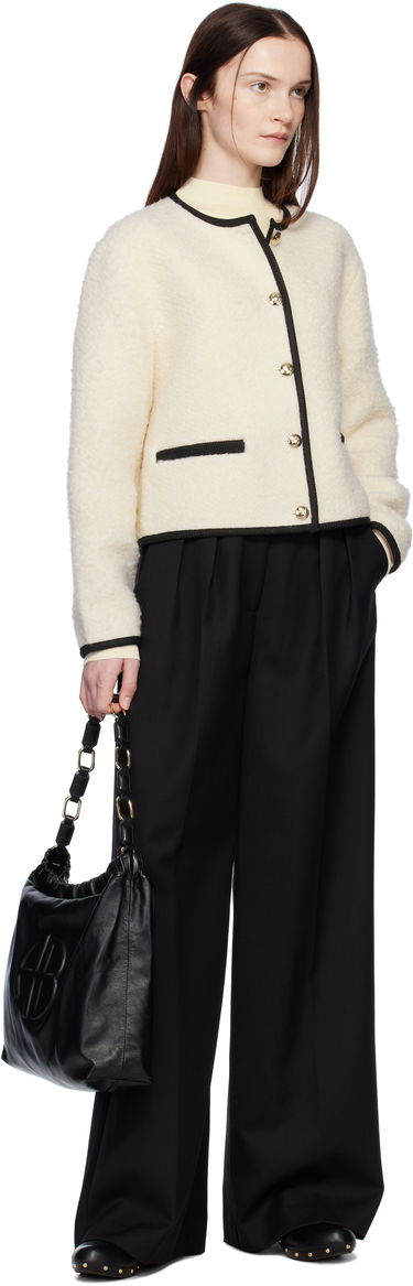 Jacka Anine Bing Boucle Buttoned Jacket Vit | A-01-10223-IVY26, 3