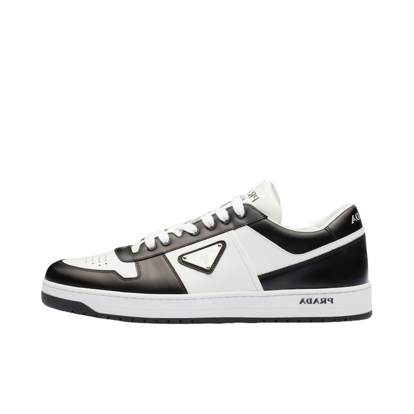 Sneakers och skor Prada Downtown Low Top Sneakers Leather White Black Svart | 2EE364_3LKG_F0964